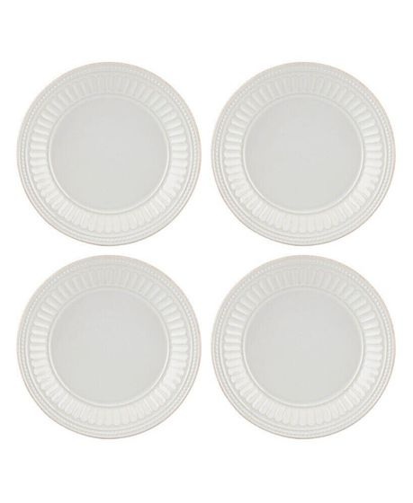 French Perle Groove Dessert Plates, Set Of 4