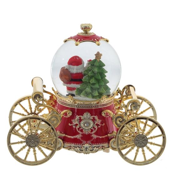 Фигурка декор &quot;Дед Мороз&quot; в стекл шаре (муз, подсвет, вьюга, 3xAAA н/п), D10 см, L22 W11 H19 см