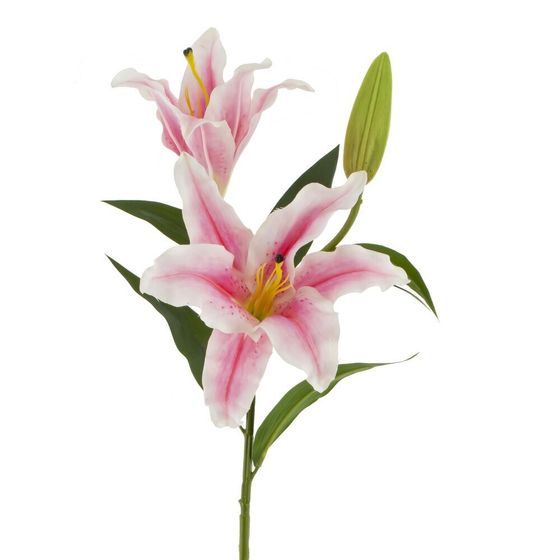 Цветок искусственный "Лилия" (Real Touch), L24 W22 H84 см