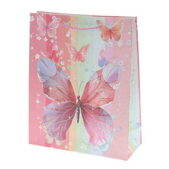 Пакет подарочный (бумага 210г/м2, блок микс 12шт), L26 W10 H32 см, 4в.