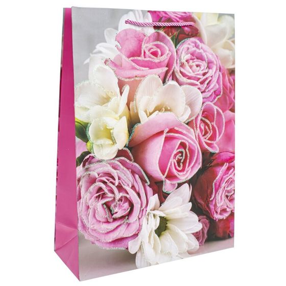 Пакет подарочный (бумага 210г/м2, блок микс 12шт), L26 W10 H32 см, 4в.