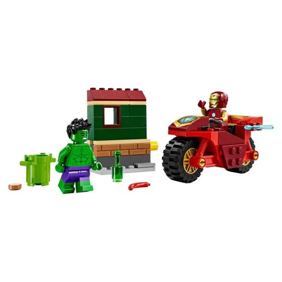 LEGO Железный человек с мотоциклом и Халком Строительная игра