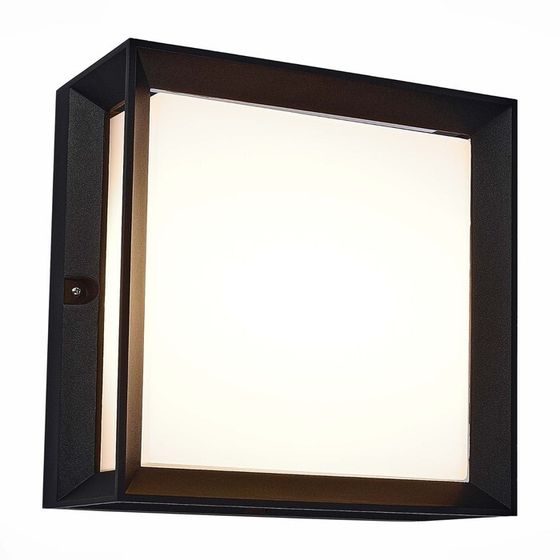 Светильник уличный потолочный St Luce. SL077.402.01. Cubista. 1х12 Вт, LED, 3000K, 600 Lm, 27х27х13 см, цвет чёрный