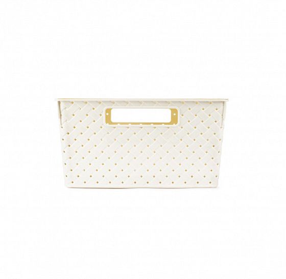 Коробка для хранения БЕРЕСТА слоновая кость 11л 290х290х151 с крышкой