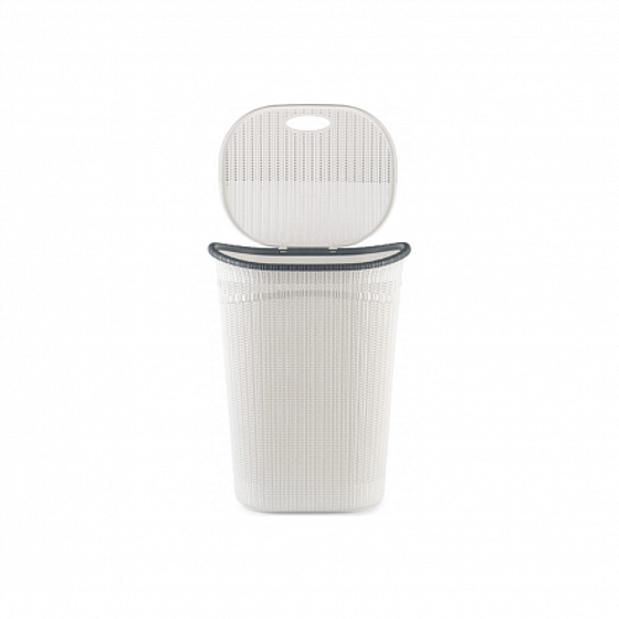 Корзина для белья 52л с крышкой белая