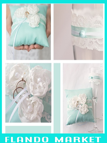 !09 Подушечки для колец и бокалов «Тиффани», набор для шитья, 21 × 15 см