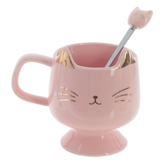 Кружка с ложкой, 280 мл, L12 W9 H11 см