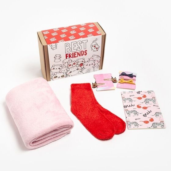 !09 Подарочный набор «Лучший друг», плед 85х100 см и аксессуары