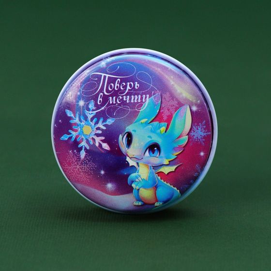 !09 Новогодняя свеча в железной банке «Поверь в мечту», аромат ваниль, диам. 4,8 см