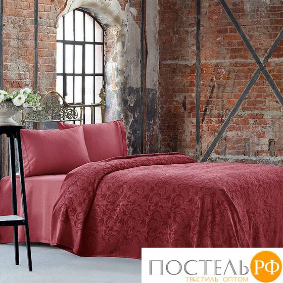 T1244T10007107 Покрывало Tivolyo home BAROC бордовый Евро