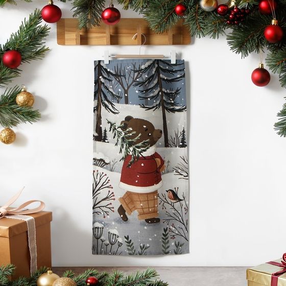 Полотенце Этель Forest bear 40×73 см, 100% хлопок, саржа 190 г/м²