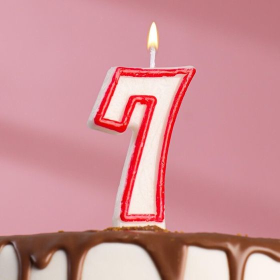 Свеча для торта «Цифра 7», 7 см, МИКС