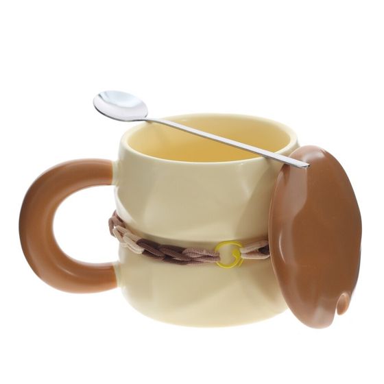 Кружка с крышкой и ложкой, L8,8 W8,8 H8,5 см, дизайн микс