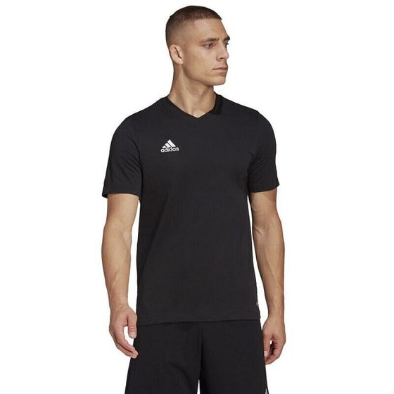 Мужская спортивная футболка черная с логотипом T-shirt adidas Entrada 22 Tee M HC0448