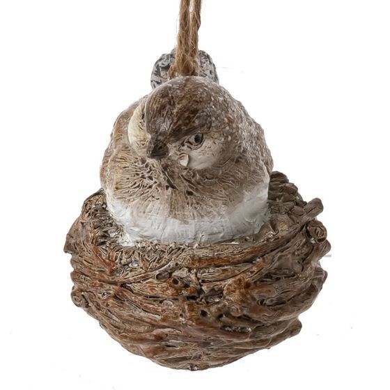 Украшение новогоднее &quot;Птичка в гнезде&quot;, L8,5 W6 H7,5 см