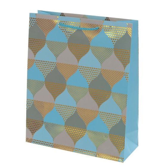 Пакет подарочный (бумага 210г/м2, блок микс 12шт), L26 W10 H32 см, 4в.