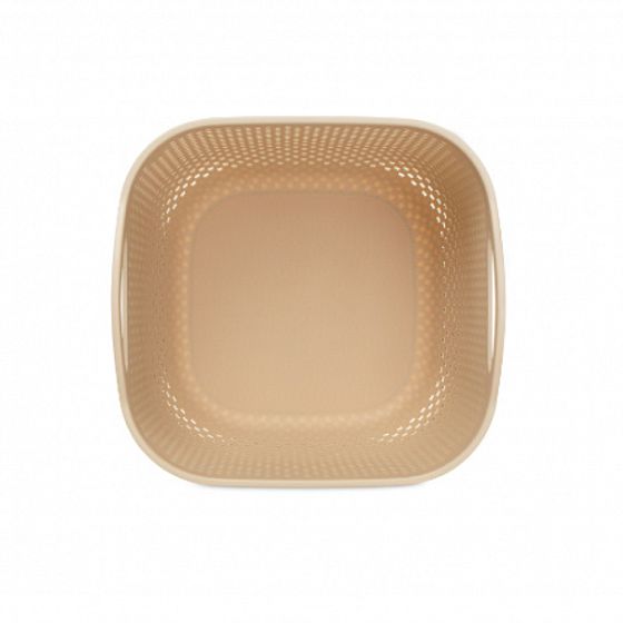 Корзина DIAMOND латте 22х22х17.5см круглая с ручками