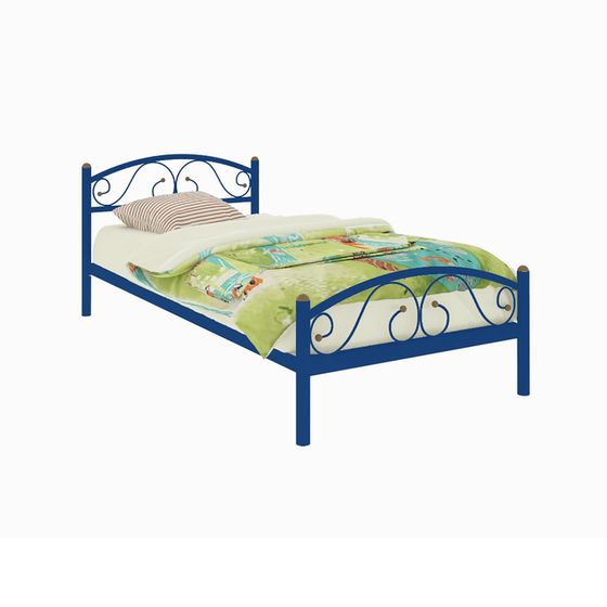 Кровать «Вероника Мини Плюс», 900×1900 мм, металл, цвет синий