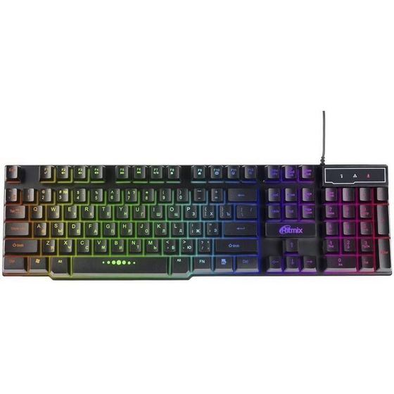 Клавиатура Ritmix RKB-200BL LED проводная черный