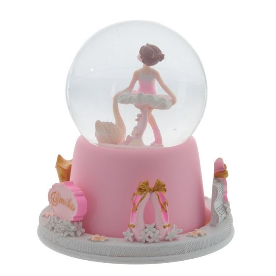 Фигурка дек &quot;Балерина&quot; в стекл шаре (муз, подсвет, вьюга, движ, 3xAAA н/п), D10 см, Д15 Ш15 В17 см