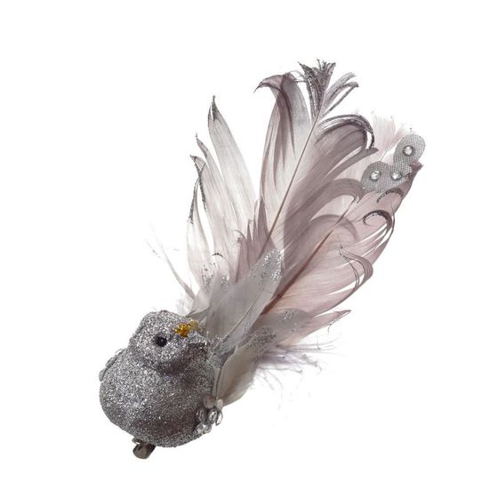 Изделие декоративное &quot;Птичка&quot; на клипсе, L13 W4 H4,5 см, 3в.