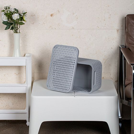 Корзинка STYLE S светло-серый 6л с крышкой