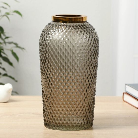 Ваза «Киркинес», 2.5 л, d=8.5 см, 26×13 см, стекло, черничный