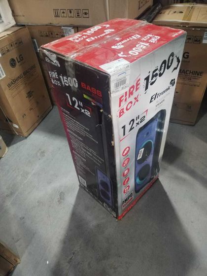 УЦЕНКА-Портативная акустика Eltronic 20-56 Fire box 150Вт LED TWS 12000мАч черный-(не работает табло, не подключается, б/у, плохая упаковка)