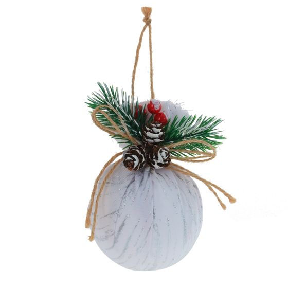 Набор из 3шт Украшение новогоднее &quot;Шар&quot;, D 7.5 см, L23,5 W8 H11,5 см