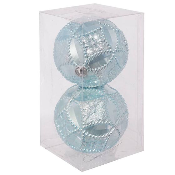 Набор из 2шт Украшение новогоднее Шар "Готический орнамент", D10 см, L20 W10 H10 см