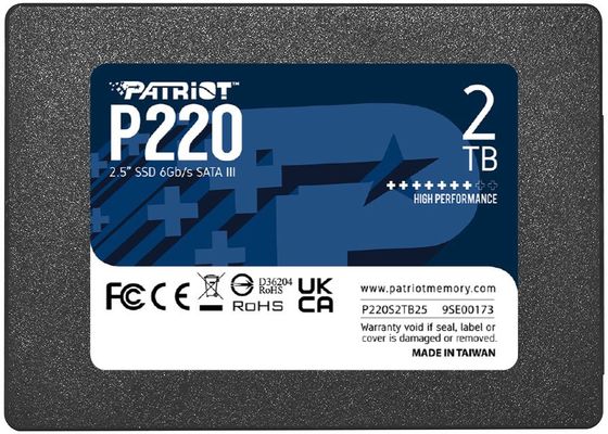 Накопитель SSD 2Tb Patriot SATA-III P220S2TB25 P220 2.5&quot;