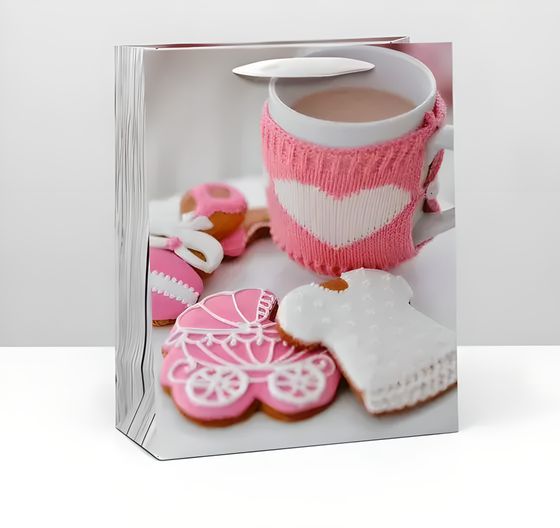 !09 Пакет (набор 4 штуки) ламинированный "For girl" 26 x 32 x 12 см.