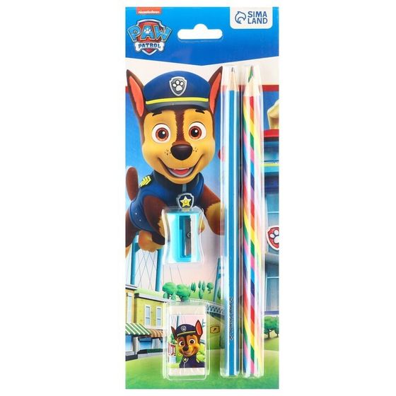 Набор канцелярский, точилка, ластик, карандаш, PAW PATROL МИКС