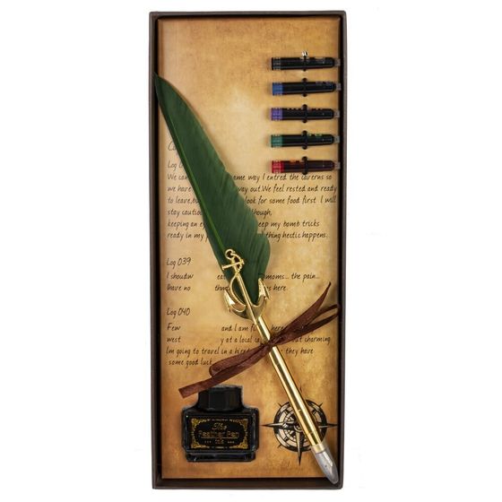 Набор подарочный: ручка перьевая, 5 наконечников, чернильница, Д28 Ш11,5 В4 см