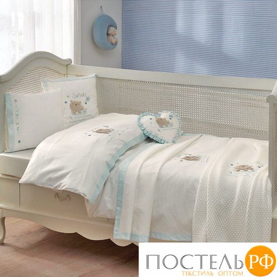 T1212T10949102 Комплект детского постельного белья Tivolyo home FISHY BEBE синий без покрывала