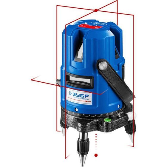 Нивелир лазерный &quot;ЗУБР&quot; КРЕСТ-55, 4 верт, 3 гориз. линии, 20м/70м, ±0.3 мм/м, в кейсе