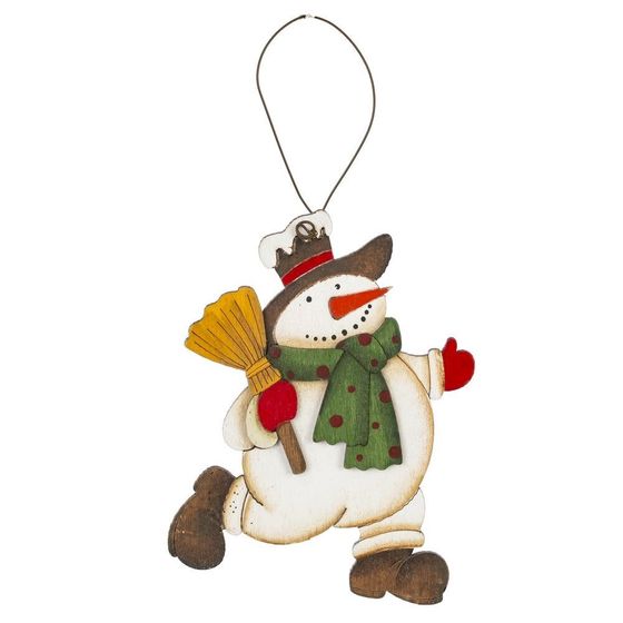 Изделие декоративное подвесное "Снеговик", L8 W0,5 H11,5 см, 4в.