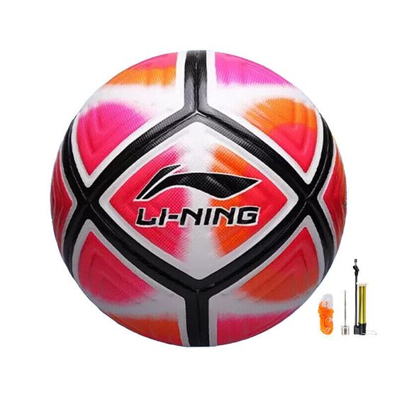 LiNing Size 5 Soccer PU Seamless Thermal-bonding Unisex Red/Orange/Black