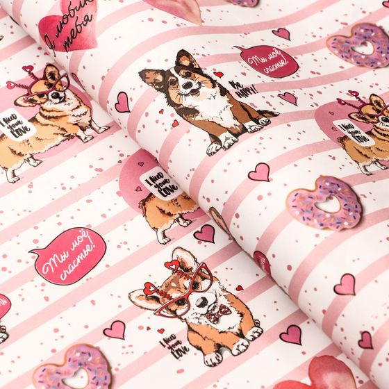 !09 Набор глянцевой бумаги (3 листа): "Корги" ,50 × 70 см ,2 листа + «Послания» ,1 лист, 70×100 см