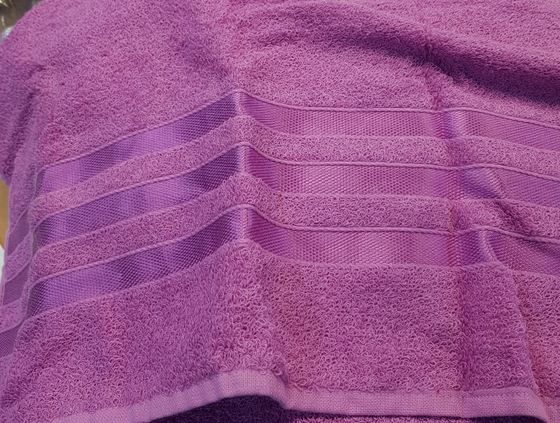 !09 Полотенце для лица &quot;Полосы&quot; 50*80 см., 360 гр/м2., цвет сиреневый, Casa, Бразилия