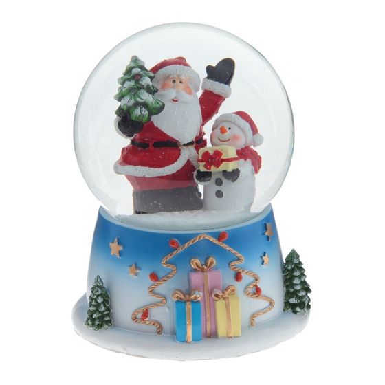 Фигурка декор в стекл шаре &quot;Дед Мороз&quot; (муз с ключ), D10 см, L11 W11 H14 см