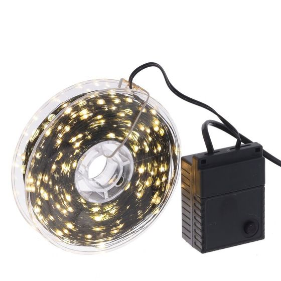 Электрогирлянда &quot;Роса&quot;, L50м, 500 LED, тепл бел, 8 тип свеч, 7W, шнур зеленый леска, IP20