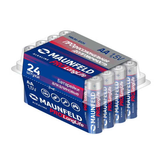 Батарейка Maunfeld PRO Long Life Alkaline AA (LR6) MBLR6-BX24, бокс 24 шт.