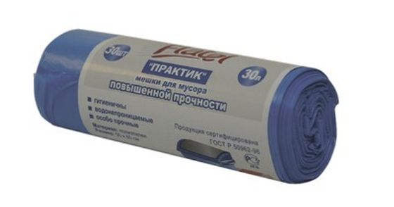 Flatel Мешок для мусора Практик 30л, 30шт. в рул. 7мк