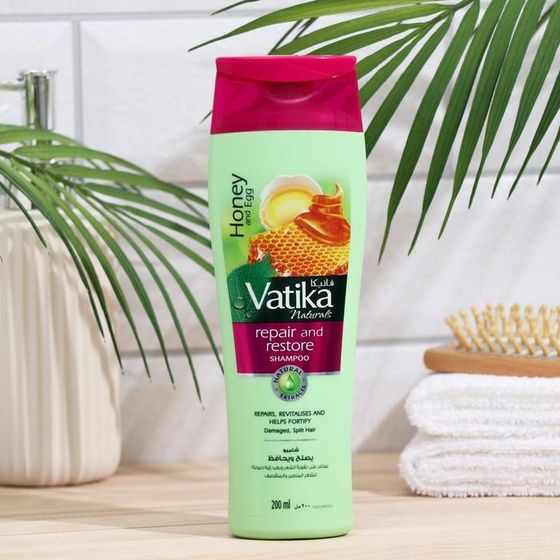 Шампунь для волос Dabur VATIKA Naturals Repair &amp; Restore исцеление и восстановление, 200 мл