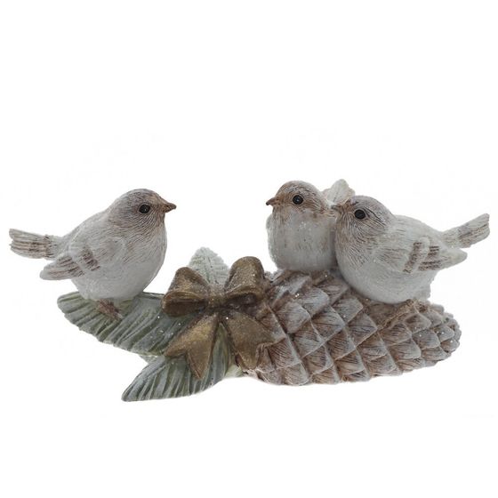 Фигурка декоративная &quot;Птички на шишках&quot;, L16 W6 H7 см