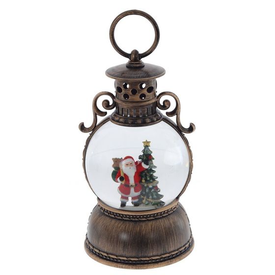 Изделие декоративное &quot;Фонарь&quot; (подсвет, муз, вьюга, 3хААА н/п +USB), D 10 см, L11 W11 H24 см