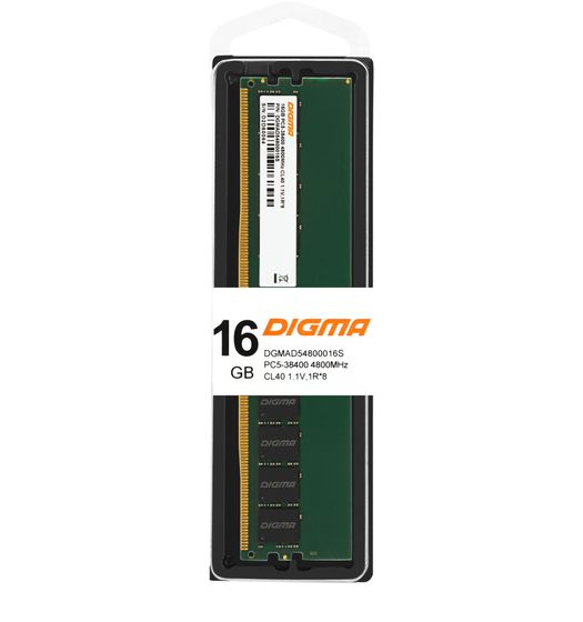 Память DDR5 16Gb 4800MHz Digma DGMAD54800016S RTL PC5-38400 CL40 288-pin 1.1В single rank Ret