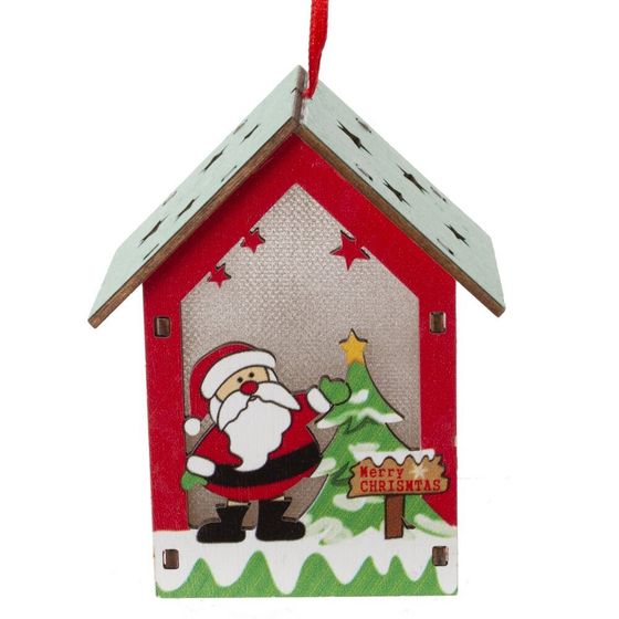 Изделие декоративное подвесное &quot;Домик&quot; с подсветкой, L8 W6,5 H10 см, 2в.