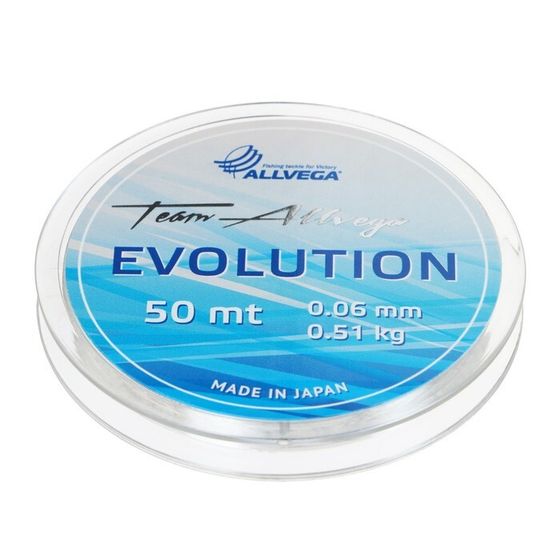 Леска монофильная ALLVEGA Evolution, диаметр 0.06 мм, тест 0.51 кг, 50 м, прозрачная